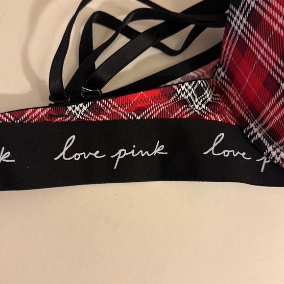 PINK Victoria’s Secret  new red/plaid push up bras 32B - Picture 4 of 4